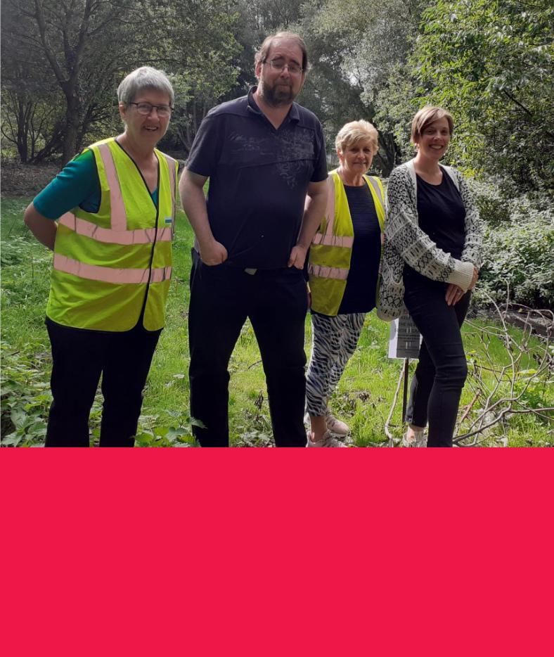 Jess with Cllr John O'Shea at Millennium Green