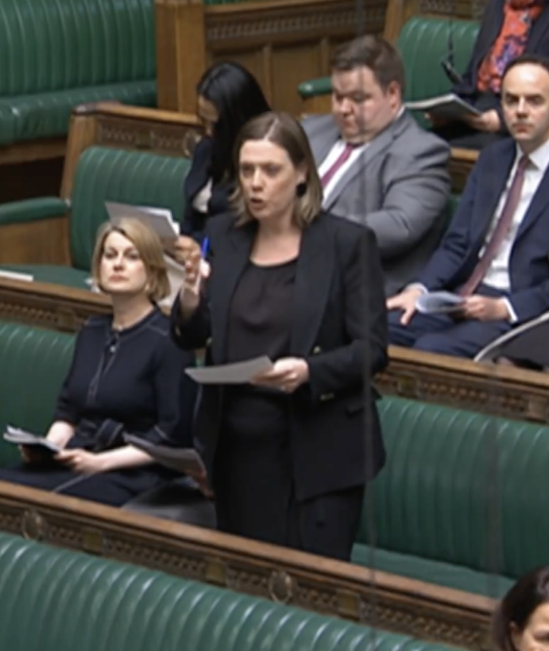 Jess speaking in Parliament