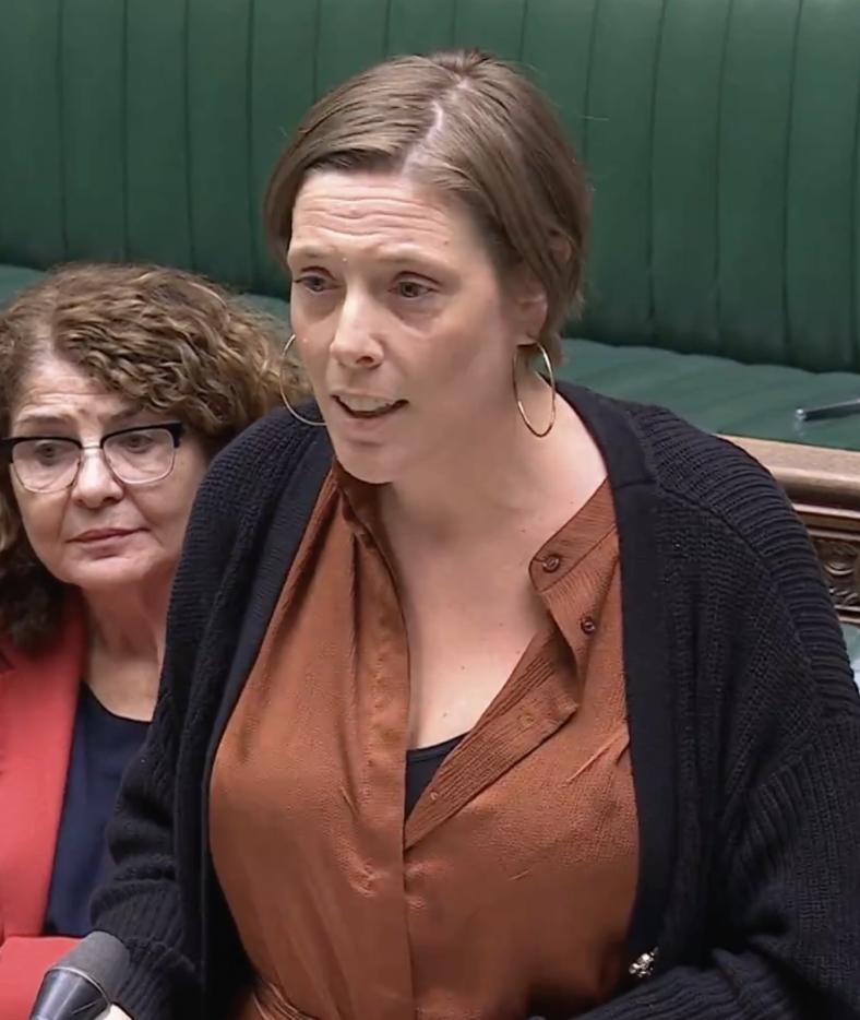 Jess addressing the House of Commons