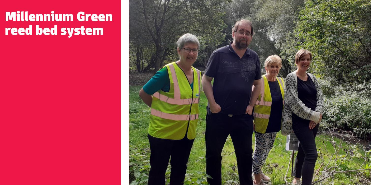 Jess with Cllr John O'Shea at Millennium Green