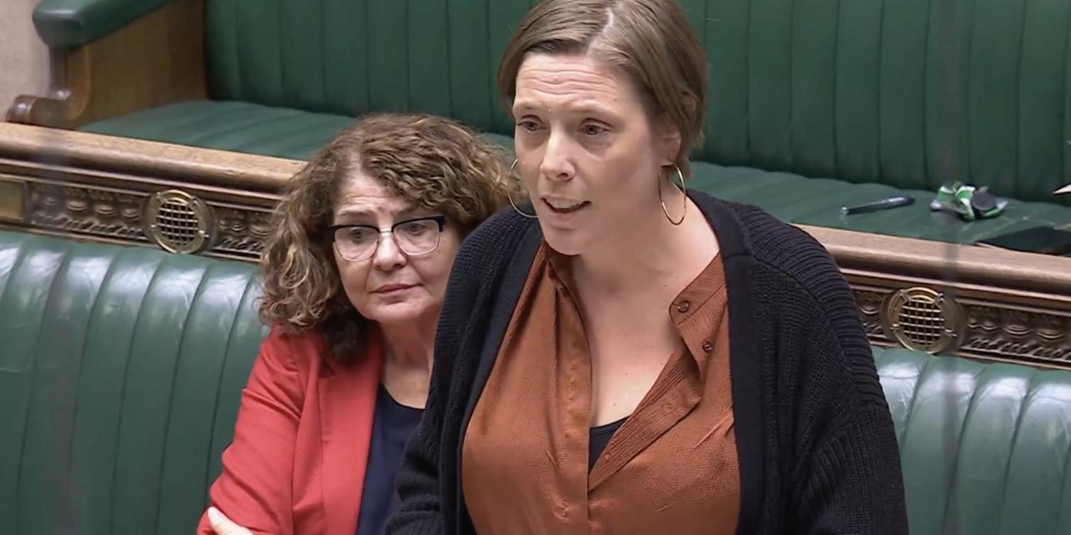 Jess addressing the House of Commons