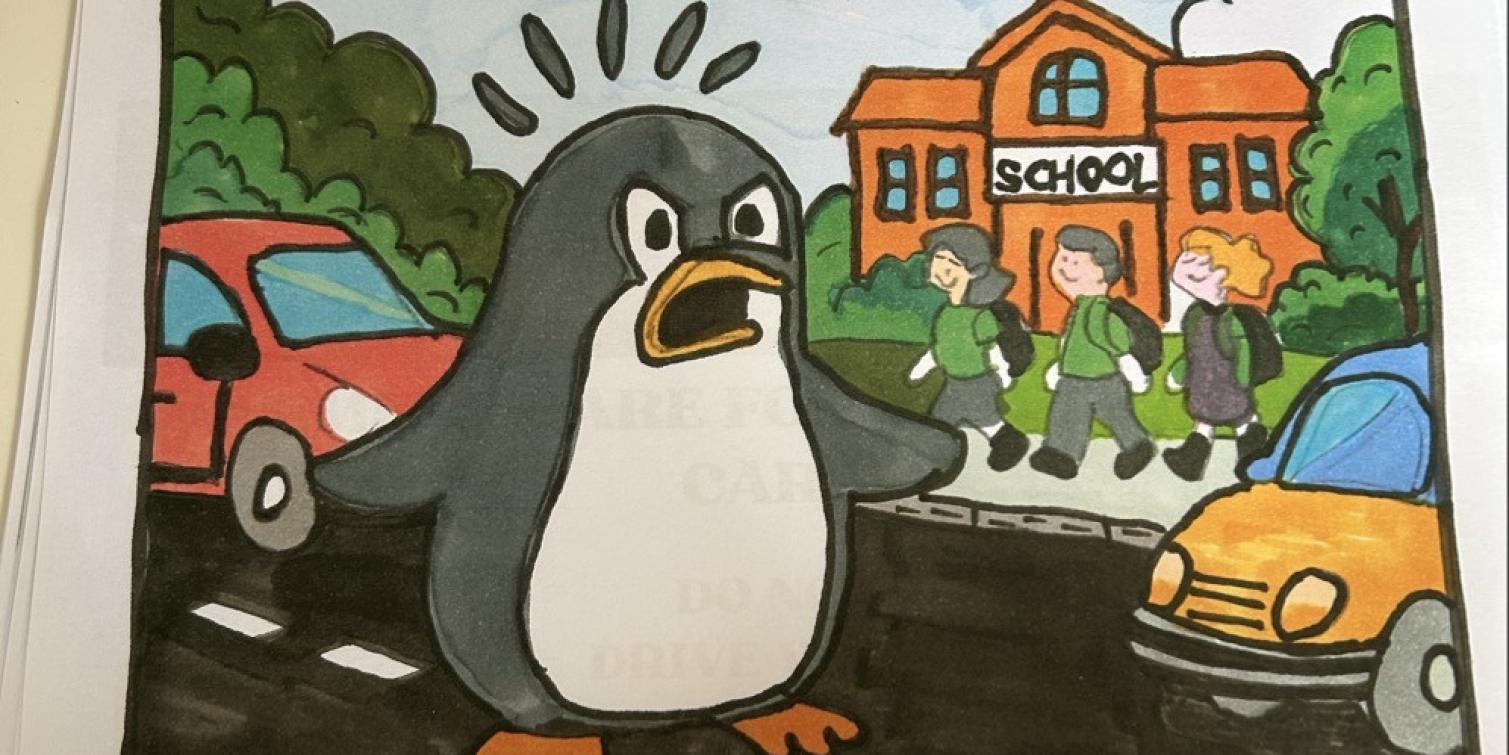 Parking safety poster designed by children at Brays School and Lyndon Junior and Infant School